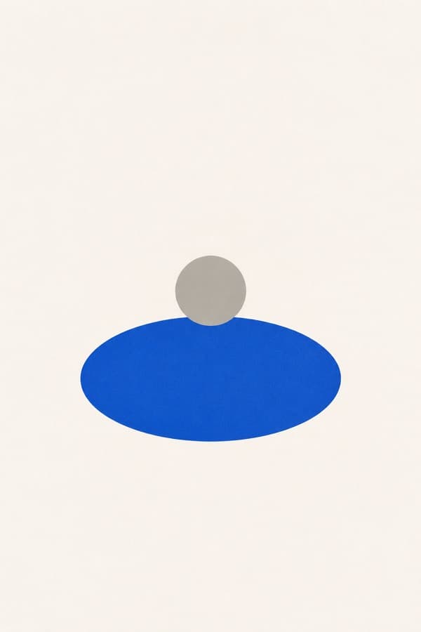 Abstract blue portrait composition
